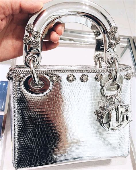 lady dior mini vernice nera|Mini Lady Dior Bag Metallic Silver.